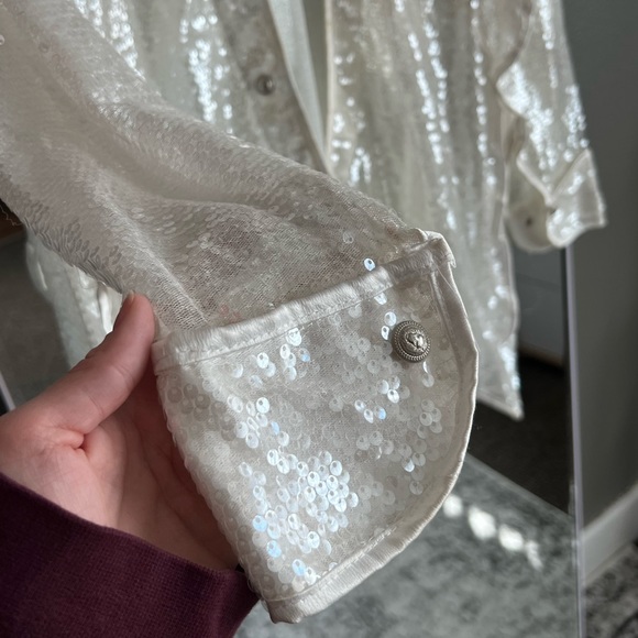 White sequined Shirt / DK - seventeen - Picture 2 of 6